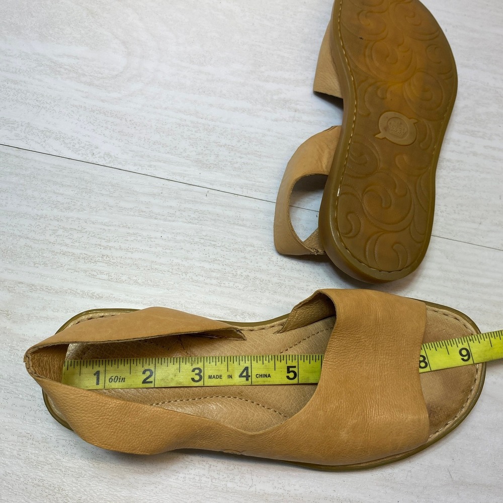 Born Womens Size 6 M Inlet Slingback Sandals Flat Open Toe Tan Leather - Picture 8 of 8